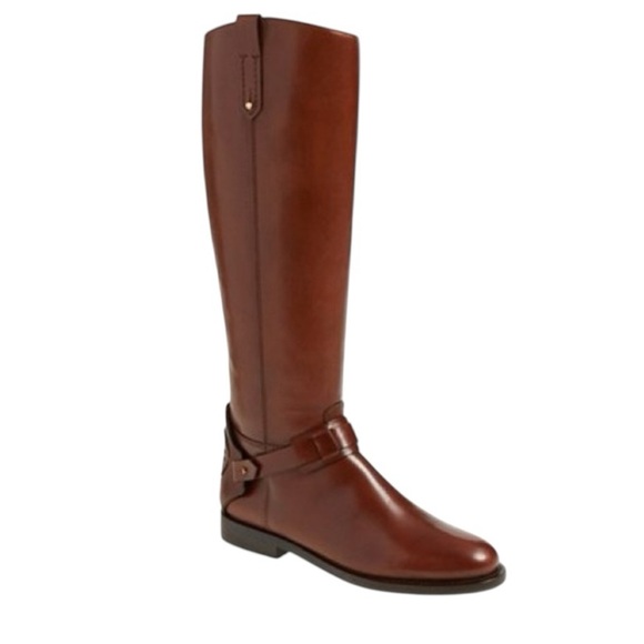NWOB Tory Burch 'Derby' Leather Riding Boots In Saddle Brown - Size 8.5 - Picture 15 of 16